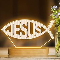 Jésus cadeau croix lampe nouveauté veilleuse Illusion enfants décoration alimenté par batterie LED contrôle tactile écologique