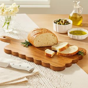 <span class=keywords><strong>Planche</strong></span> à découper en bois ondulé, accessoires <span class=keywords><strong>de</strong></span> table en bois d'acacia pour les réceptions festives - Product Image 5