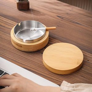 Cenicero de <span class=keywords><strong>Madera</strong></span> Natural Premium con Revestimiento Extraíble de Acero Inoxidable y Tapa Antirozor <span class=keywords><strong>para</strong></span> Hogar, Oficina, Bar, Patio, Grabado Personalizado - Product Image 4