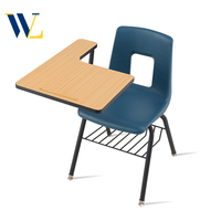 Chaises d'école en plastique et métal, chaises pliantes pour conférences et formations, mobilier moderne pour salles de classe, chaises de bureau pour personnel avec tableau d'écriture