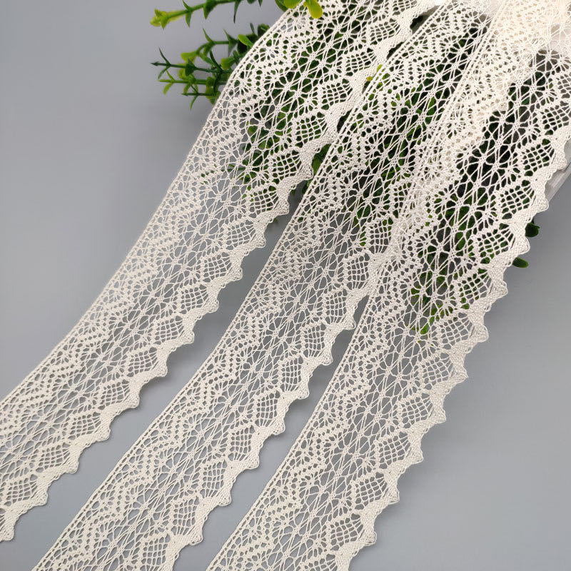 Factory Supplier White Alencon Lace Trim Crochet Chemical Border Lace Trim For Garment