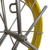 BILO 11mm 100m-300m Kabel Serat Kaca FRP yang Dapat Dijejaki dengan Bingkai Logam Kotak Kayu Kuning