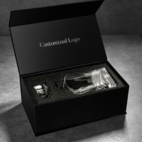 Ensemble de carafes à whisky en cristal de luxe avec logo personnalisé, verre uni, 750 ml, sans plomb, coffret cadeau haut de gamme, carafe à vin/bourbon, cadeau pour la maison ou le bar