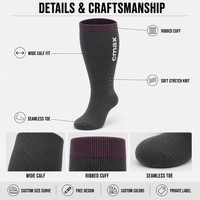 Calcetines de Compresión Personalizados para Pantorrillas Anchas, Talla Grande, Soporte Extra Espacioso, Fabricación OEM, Diseño Gratuito, Venta al por Mayor, Marca Privada