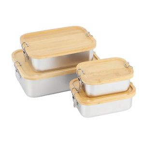Contenitore Termico per <span class=keywords><strong>Pranzo</strong></span> con Coperchio in Bambù e Chiusura Ermetica, in <span class=keywords><strong>Acciaio</strong></span> Inossidabile, per Studenti e Ufficio - Product Image 6