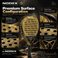 Raquette de padel en fibre de carbone de qualité supérieure NODEX, fabricant OEM professionnel, logo personnalisé, système de trous intelligents dernier cri.