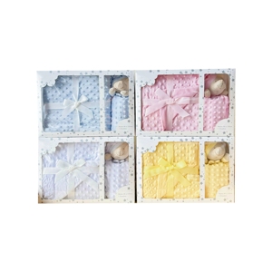 Vente en gros 2024 nouveauté ensemble de literie pour bébé Micro <span class=keywords><strong>Minky</strong></span> polaire à pois couverture pour bébé pour nouveau-nés - Product Image 1