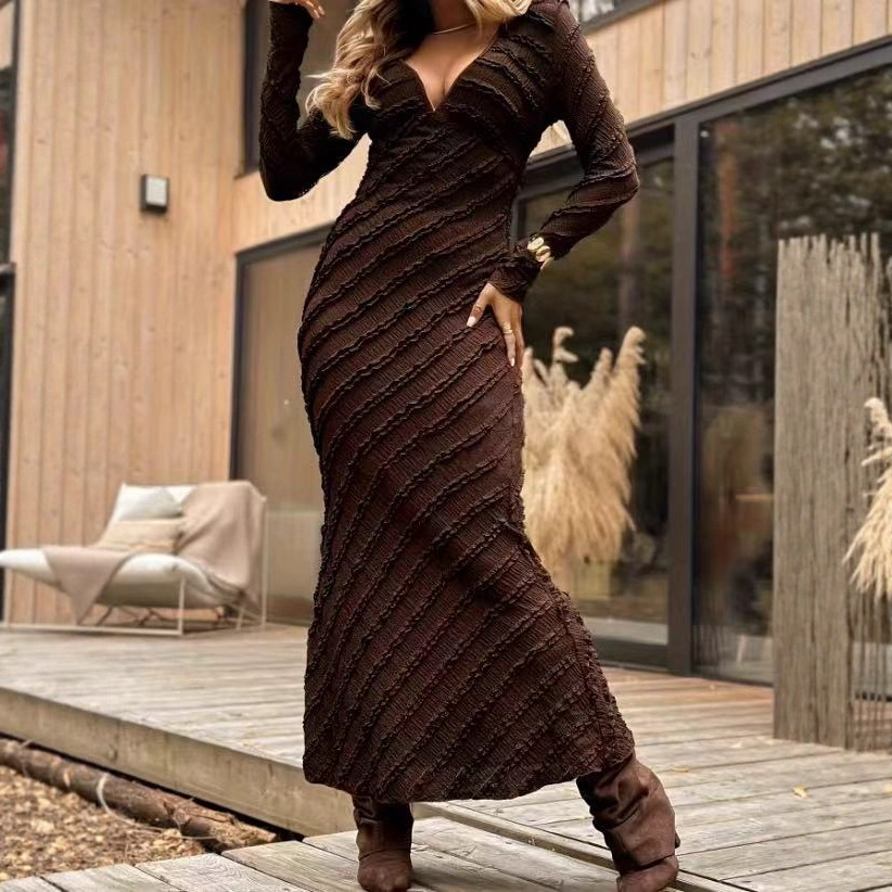 plaid maxi dress long sleeve Women's V-Neck Button Down Western Checkered Shirt Dress With Pockets Tied Sheer Plaid Maxi Dress For Women