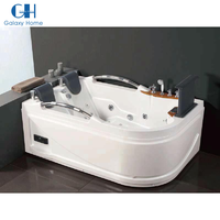 Baignoire d'angle à jets d'air et bulles, baignoire de trempage hydro pour 2 personnes, baignoire spa de luxe de qualité à prix abordable avec fonction cascade