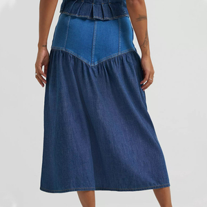 Jupe en jean pour femme de qualité supérieure avec poches latérales, nouvelle collection, tenue décontractée, prix abordable, jupes pour femme en promotion - Product Image 2