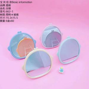 Lovecomb Table <b>Mirror</b> 15x15cm <b>Plastic</b> Frame Oval Shape Cute Cartoon Design For Girls Makeup And Travel Use - Product Image 2
