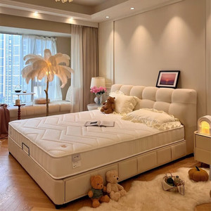 Modernes Luxuriöses Cremefarbenes Lederbett mit Stauraum in Queensize und 3 Jahren Garantie - Product Image 4