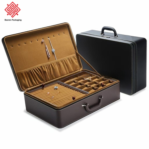 Baoren Premium Vintage Mode Velours Doublure Durable Résistant À L'eau Boîte À Bijoux Spacieux Multi-Compartiment Stockage Centralisé - Product Image 6