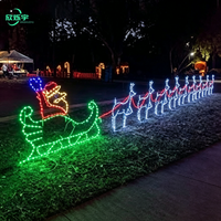 Guirlande lumineuse LED 2D personnalisée pour extérieur, motif rennes et traîneau, pour parcs à thème, projets de décoration de rues municipales, OEM & ODM