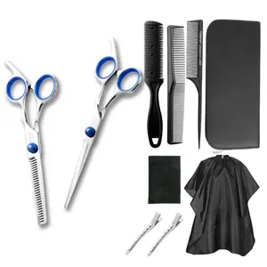 tóc kéo mũi Suppliers-Thép Không Gỉ Barber Scissors Set Với Cắt Tóc Kéo Tóc Clips Cắt Tóc Comb Làm Tóc Cape