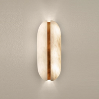 Lámpara de Pared de Alabastro Español con Vetas de Nieve, Lujo Italiano para Sala de Estar, Entrada, Pasillo e Iluminación de Pared de Fondo