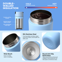 Everich Tasse à thé en acier inoxydable 304 à double paroi isolée, tasse à café/lait graduée avec bouteille sous vide pour les voyages, cadeau