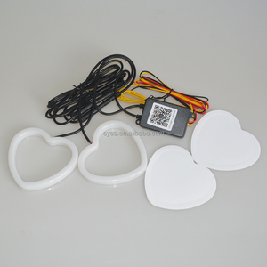 อุปกรณ์ตกแต่งรถยนต์ ไฟเลี้ยว 12v ไฟหน้ารถยนต์ ควบคุมผ่านแอพ ไฟ LED ตกแต่งรูปหัวใจ แองเจิลอาย ฮาโล ไล่ตาม - Product Image 4