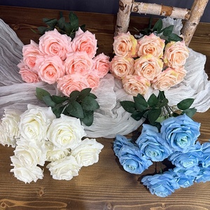 Bouquet di Fiori <span class=keywords><strong>Artificiali</strong></span> Best Seller, Regalo con 9 Rose <span class=keywords><strong>Artificiali</strong></span> da 42cm per San Valentino, Matrimoni, Decorazioni Casa e Negozio - Product Image 3