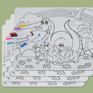 BPAフリー、カスタマイズ可能な子供用100%食品グレードシリコン製お絵かきマット、大特価販売中 - Product Image 2