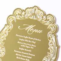Real-Espejo dorado personalizado, acrílico, para bodas