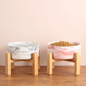 Bols de nourriture <span class=keywords><strong>pour</strong></span> animaux de compagnie en céramique lourds et robustes, compatibles lave-vaisselle, avec support - Product Image 1