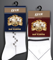 Vente en gros, logo fantaisie personnalisé, emballage de chaussettes en papier kraft, ceinture de taille