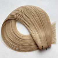 Nouvelles extensions de cheveux humains russes Genius Weft, Balayage PU Hole Weft, 80 cm de large