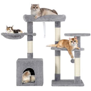 คอนโดแมว Petdom 33 นิ้ว แบบหลายชั้น พร้อมเสาข่วน ที่นอน ที่นั่ง และเปลญวน - Product Image 1