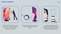 Écran publicitaire LED pliable à trois volets, affichage double face, panneau Gob P2.5 P1.53, écran d'affichage électronique pliable pour centre commercial