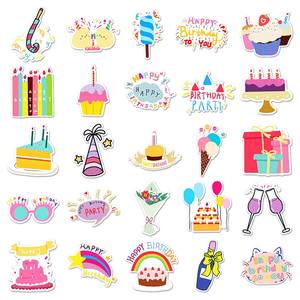 Haute qualité 50 pièces gâteau mignon dessin animé personnalisé Kawaii décoration Original anniversaire autocollants pour enfants prix téléphone étiquette de <span class=keywords><strong>bagage</strong></span> - Product Image 4