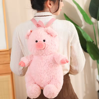 Sac à dos en peluche de qualité supérieure, cochon de ferme rose, sac à dos de dessin animé panda, sac à dos en peluche renard doux