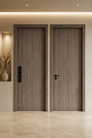 Porte intérieure moderne en placage de bois massif, fabrication directe d'usine, taille personnalisée, OEM ODM pour hôtel, appartement, villa