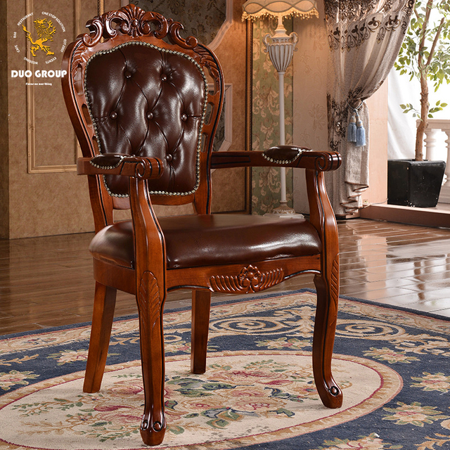 Customized Fabric/Leather Upholstery American Hand Carved Solid Wood Dining Chair for Hotel Restaurant Banquet