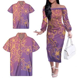 Robes personnalisées pour femmes, nouvelle collection, tenues de <span class=keywords><strong>famille</strong></span>, imprimé tribal polynésien rouge vintage, robes d'été pour femmes, robe à une épaule - Product Image 3