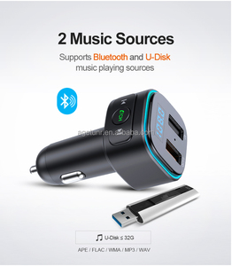 Agetunr เครื่องส่งสัญญาณในรถยนต์ T46Q ร้อนเครื่องเล่น MP3 18W QC3.0ชาร์จเร็ว <span class=keywords><strong>USB</strong></span> คู่บลูทูธ5.0เครื่องเสียง FM ชุดแฮนด์ฟรี - Product Image 3