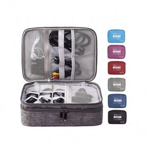 Custom Electronics Organizer Waterproof Travel <b>Cable</b> Bag, Dual Layer Storage for Phone, Charger, Power Bank - Product Image 1