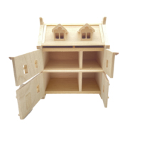 Maison de poupée en bois 1:12 bricolage style inachevé kit Miniature