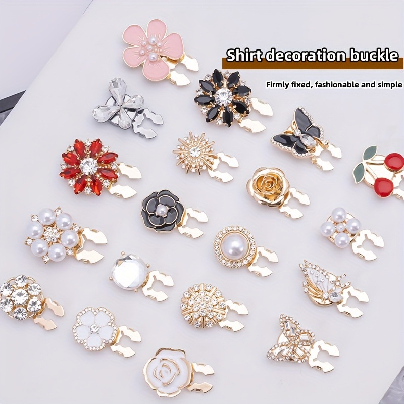 12 Boutons Décoratifs Fleurs Strass Colorés - Haute Couture - Fait Main Inde