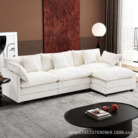 VONLIVA Canapé Modulable de Luxe Moderne Convertible et Inclinable pour Appartement et Villa, en Tissu Chenille Compressé, Forme en L Carrée
