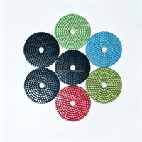 Kit de 7 disques de polissage diamantés humides de 100 mm (4 po) pour granit, marbre, béton, grain 50-3000, avec support Velcro, disque de ponçage pour pierre