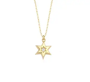 Tiny Diamond Star Of David Pendant Necklace Religious Unique Gifts Magen Star Jewish Jewelry for Women