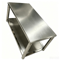 Mesa de Centro Desmontable de Acero Inoxidable de Doble Capa, Muebles para el Hogar, Oficina, Hotel, Restaurante, Mesa Auxiliar, Mesas Esquineras