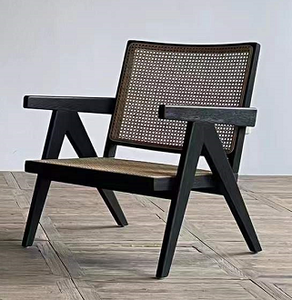 Silla de comedor de estilo moderno para salón de caña de mimbre con diseño de brazo de madera maciza de alta calidad para café de Hotel o uso en sala de estar - Product Image 2