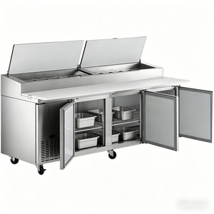 Three-door salad <b>table</b>, Commercial Food Service Digital Temperature Controlled Cooling Work Cabinet - Product Image 1