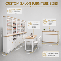 Ensemble de mobilier moderne sur mesure pour salon de manucure, aménagement de spa beauté, vitrine, table de manucure, comptoir de réception, équipements de magasin