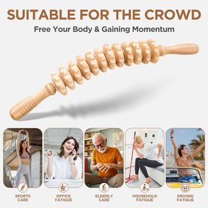 Rodillo de Masaje Corporal de Madera Bodyfree para Ojos y Cuello, 12 Rodillos Giratorios, Herramienta de Terapia Anticelulitis y Moldeadora Corporal - Product Image 6