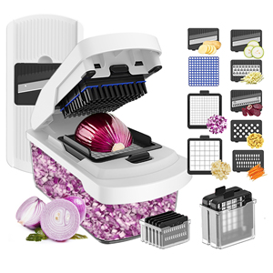 <b>Multifunctional</b> Fruit & <b>Vegetable</b> Kitchen Gadget Salad <b>Cutter</b> Chopper Fruit Slicer Grater Shredder With Drain Basket - Product Image 1