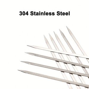 Vente en gros de brochettes à kebab de 33 cm, brochettes à griller réutilisables en acier inoxydable, bâtonnets de barbecue avec manche en bois - Product Image 4