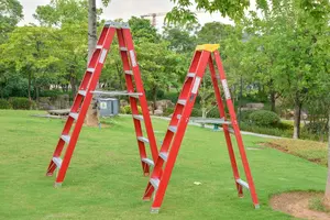 Folding Aluminum Ladder Fiberglass Folding Ladder Electric Heavy Duty FRP Step Fiberglass Folding Ladders